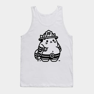 Firefighter Cat Tank Top